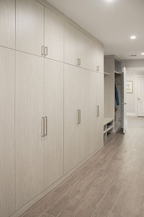 Hallway Storage Cabinets with Bench