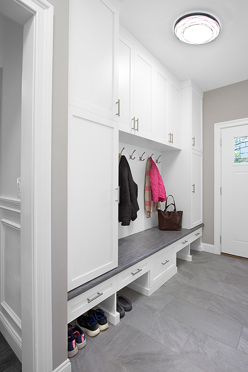 High Traffic Mudroom with Maximum Cabinet Storage