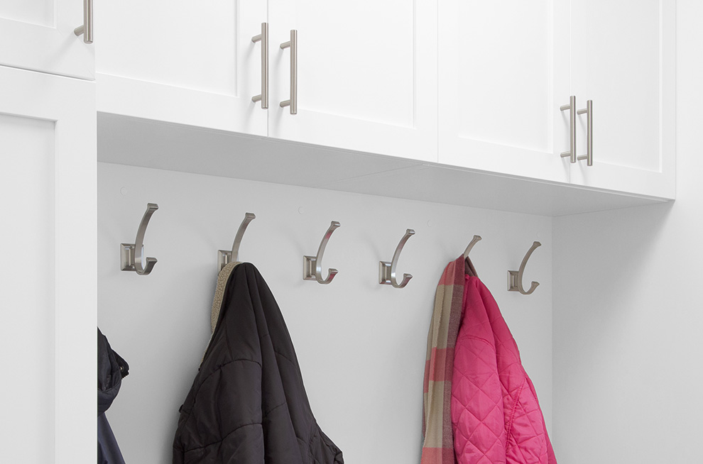 Organized Mudroom with Coat Hooks