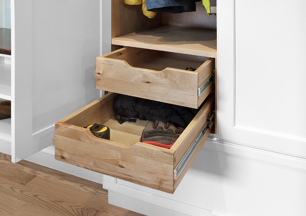 Mudroom Cabinet Drawers for Gloves, Scarves, Mittens