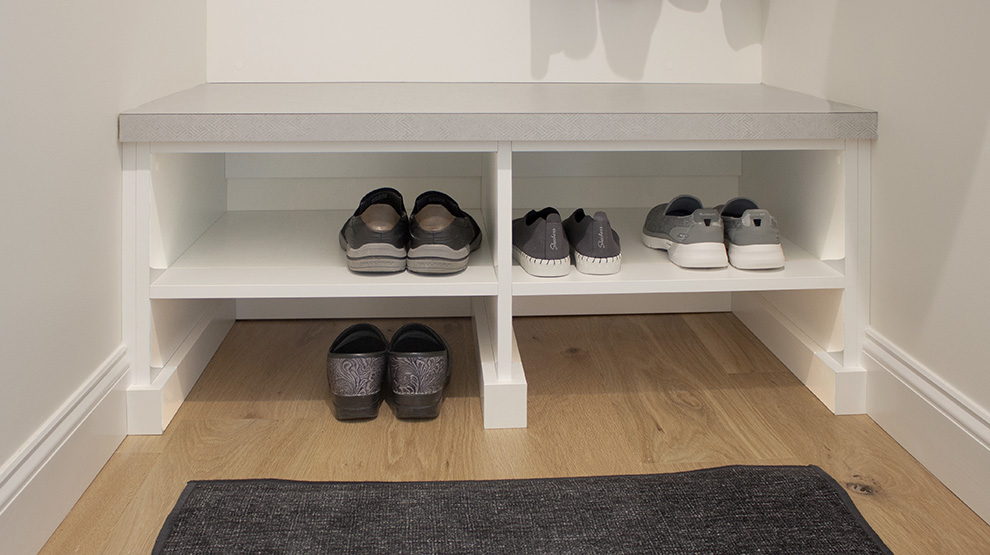 Shoe Shelf Storage in Mudroom