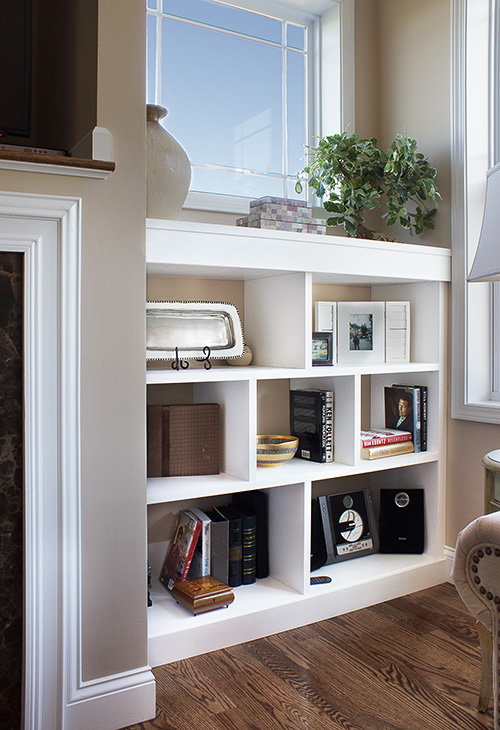 Fireplace Shelves Surround on a Shallow Wall