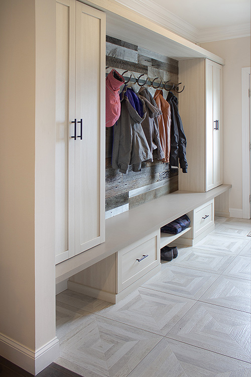 Entryway Cabinets with Bench Top