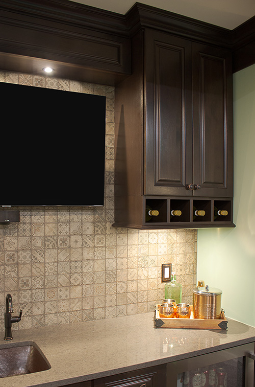 Wine Storage Square Cubbies Below Cabinet