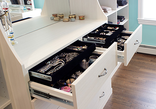 Double Tiered Jewelry Drawer Velvet Lined