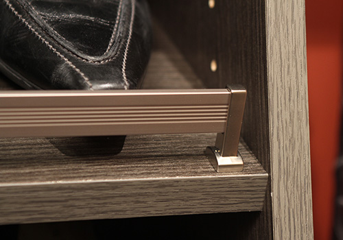 Close on Omni Track Angled Shoe Shelves