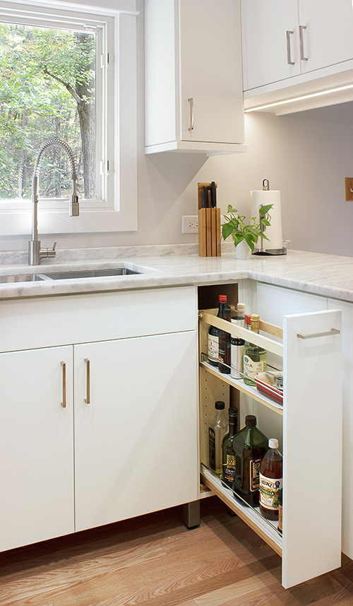 Pull Out Slim Cabinets with Shelves