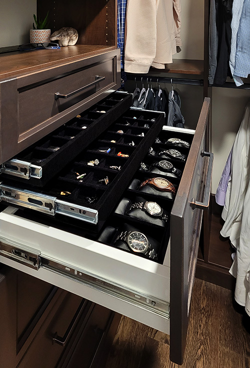 Closet Watch Drawer with Watch Pillows