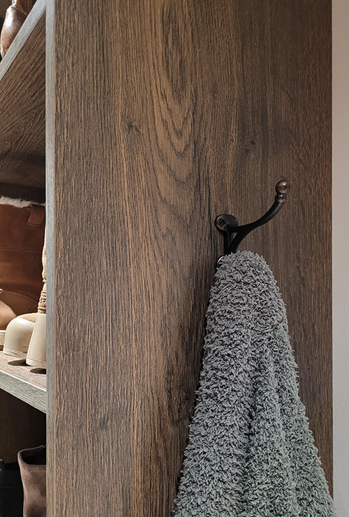 Luxury Closet in Brown Halifax Oak with Robe Hook