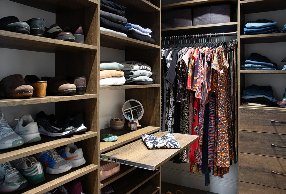 Custom Primary Closet with Pull-Out Shelf