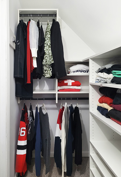 Sloped Ceiling Closet with Open Adjustable Shelves in Warwick, NY