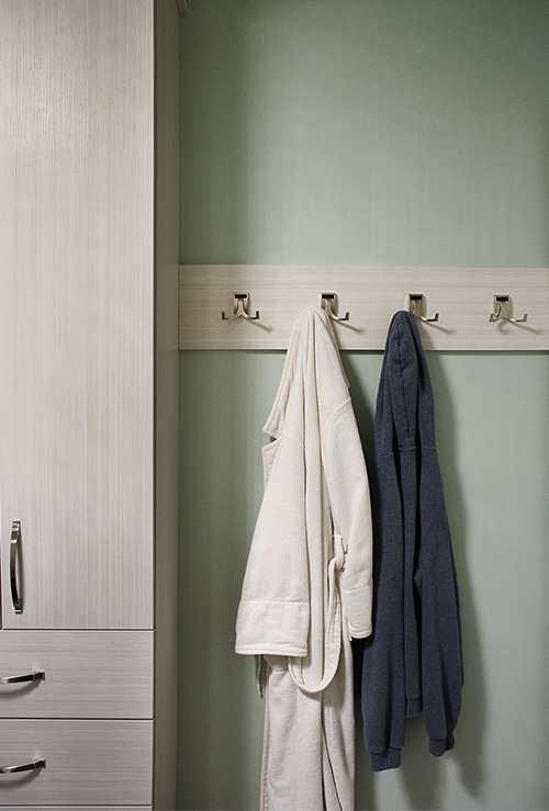 Walk-in Custom Closet Cabinetry with Robe rack