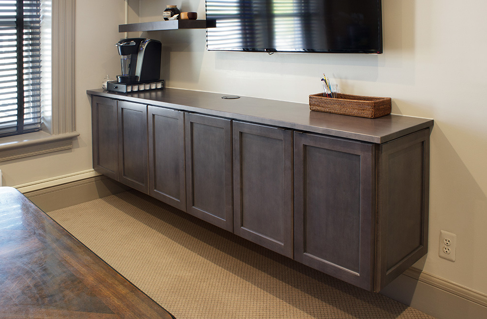 Floating Office Credenza for Coffee Station and Storage