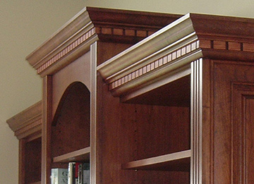 Dentil Crown Moulding on Home Office Desk