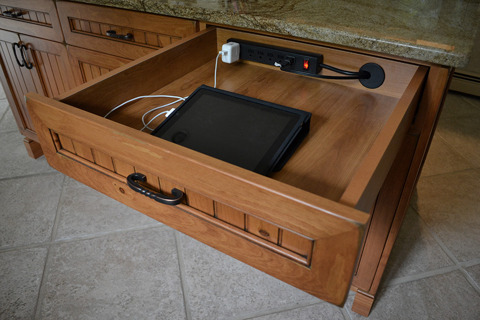 Hide Electronics with a Recharging Drawer