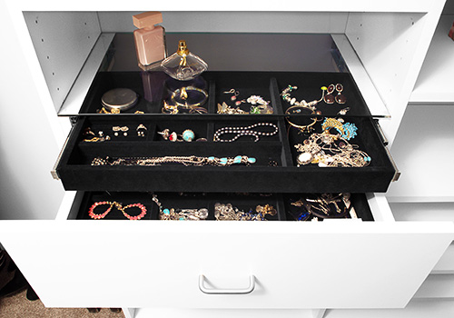 Glass Topped Drawer for Jewelry