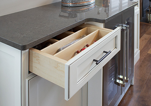 Divided Drawer for Home Bar Cutlery