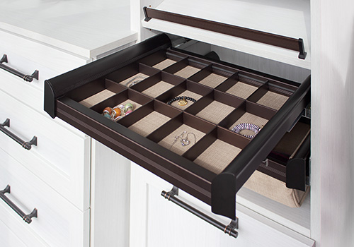 Pullout Jewelry Drawer with Padded Dividers