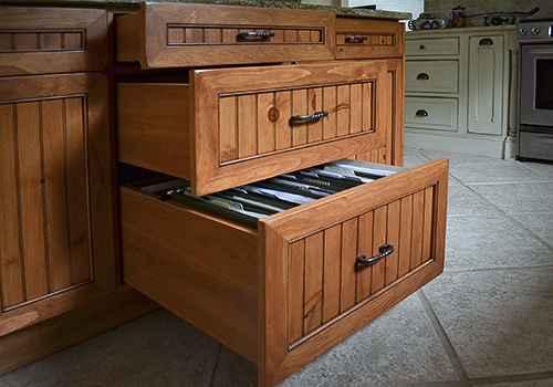 File Drawers in Kitchen Island Office