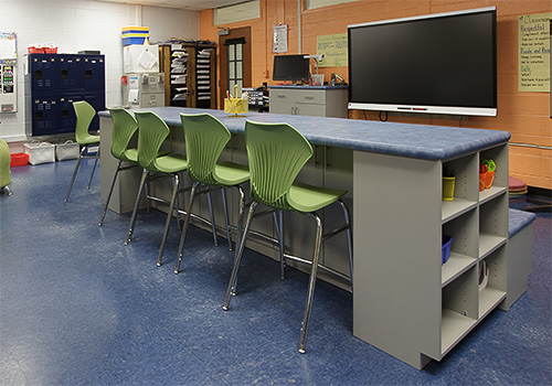 Educational Classroom Work STation with Storage