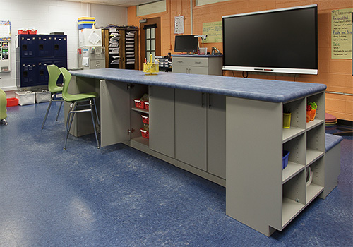 Educational Classroom Work Station with Storage