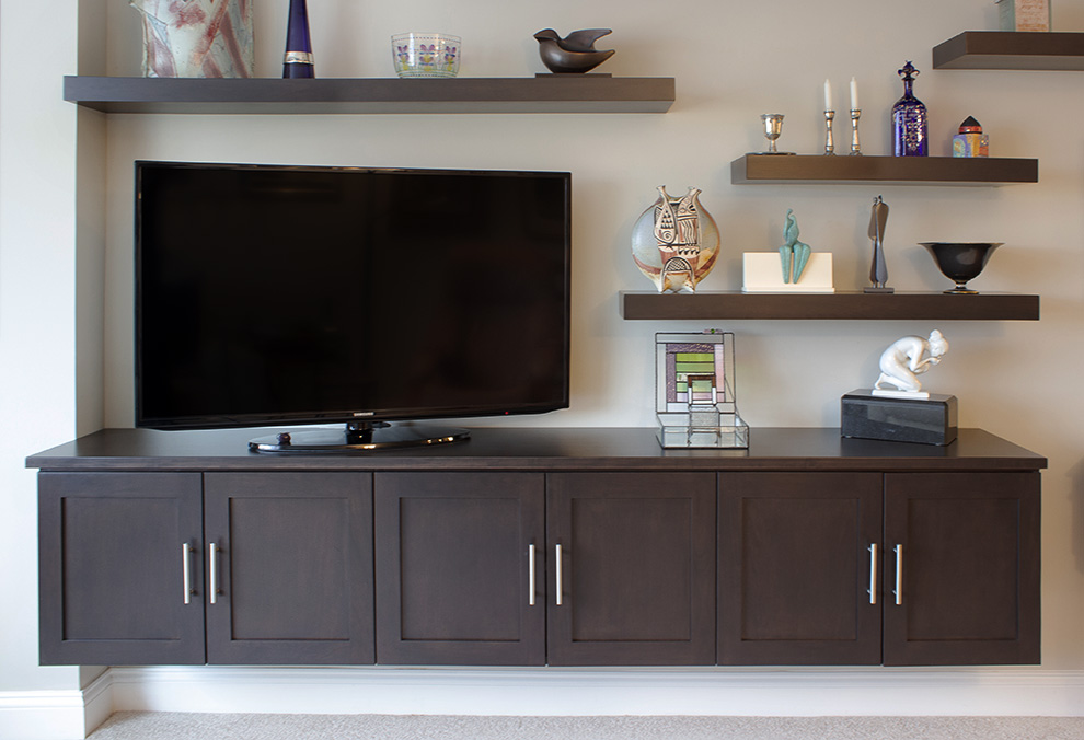 Wall Mounted Entertainment Cabinet Close Up