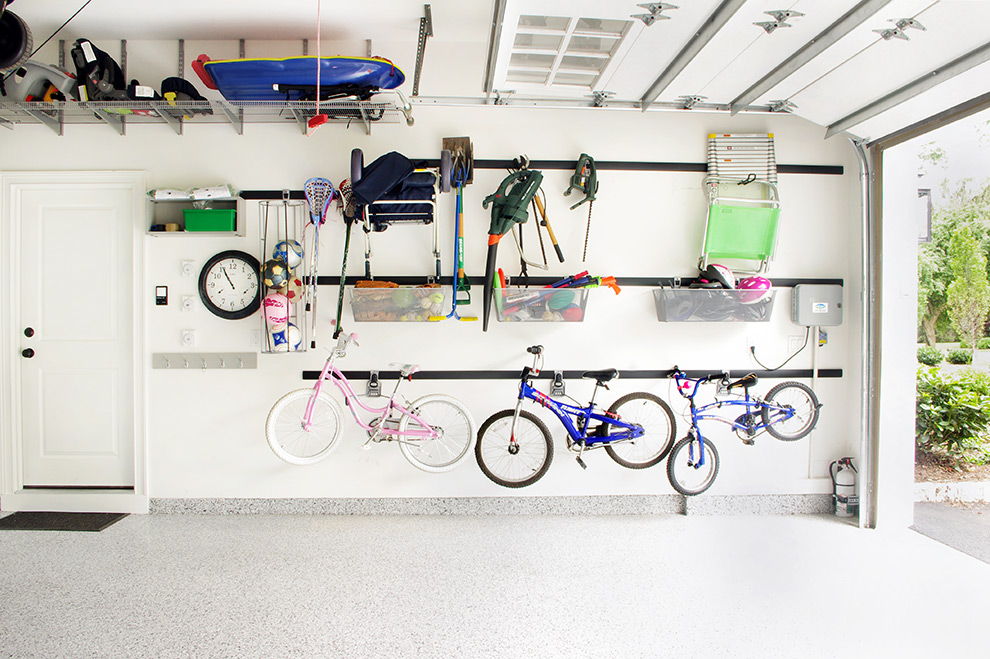 Fast Track Wall Mounted Systems for Garage Bike Storage