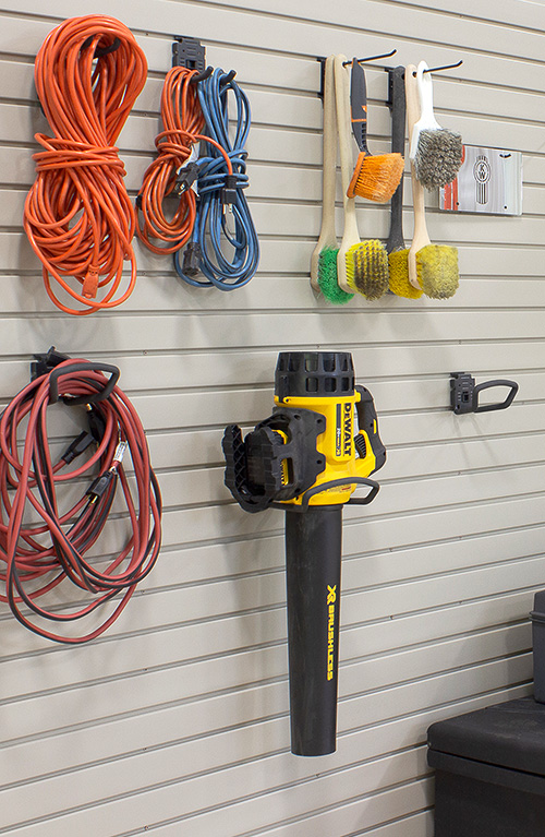 Versatile Garage Hanging Storage with Hooks Close Up