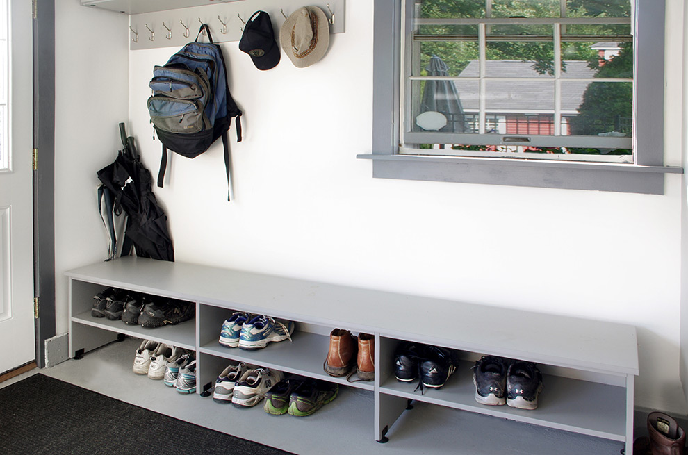 Boot and Shoe Garage Storage Bench Close Up