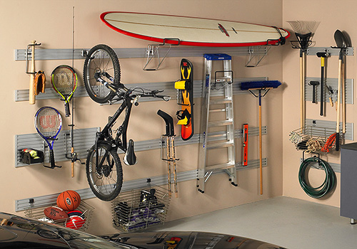 Omni-Track Wall Garage Storage for Sports Equipment