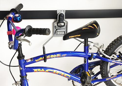 Garage Wall Bike Rack Hook Close Up