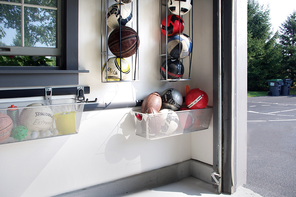 Garage Wall Mounted Sport Storage Hooks Close Up