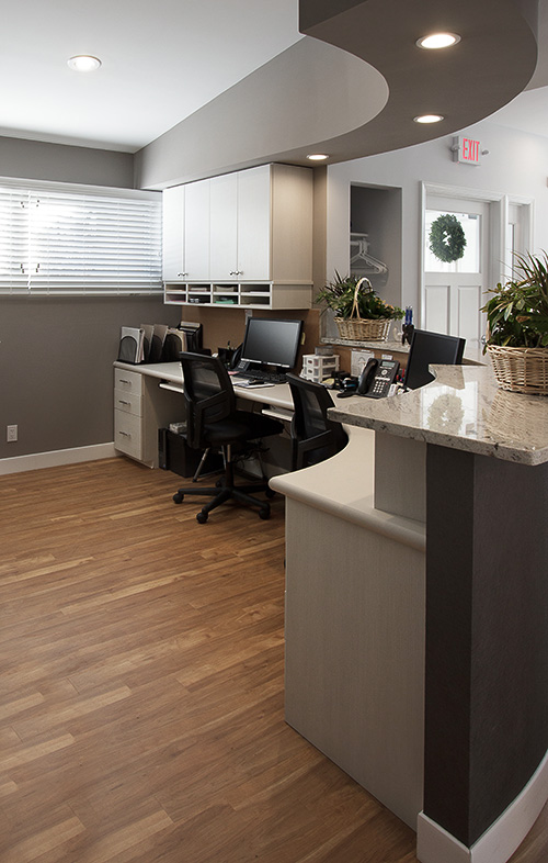 Curved Lobby Dual Reception Desks