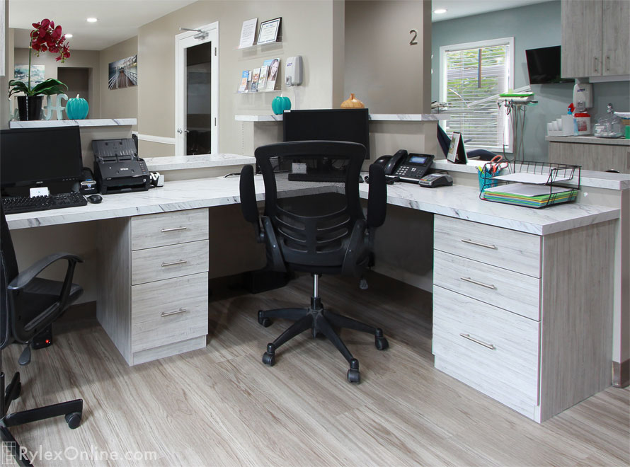 Lobby Reception Desk with File Drawers