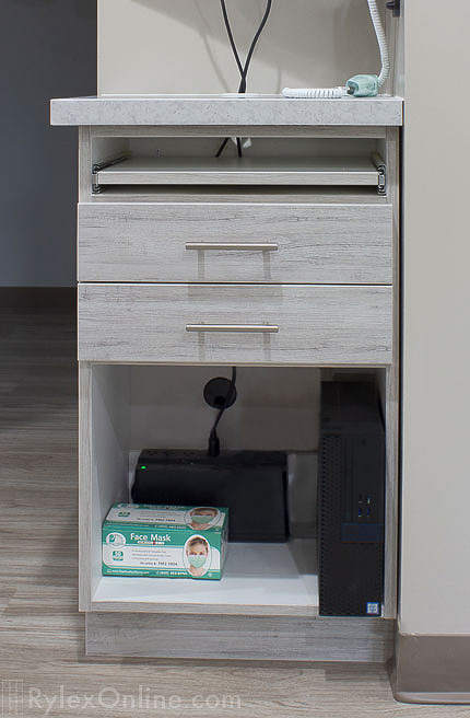 Workstation with Drawers and Keyboard Tray