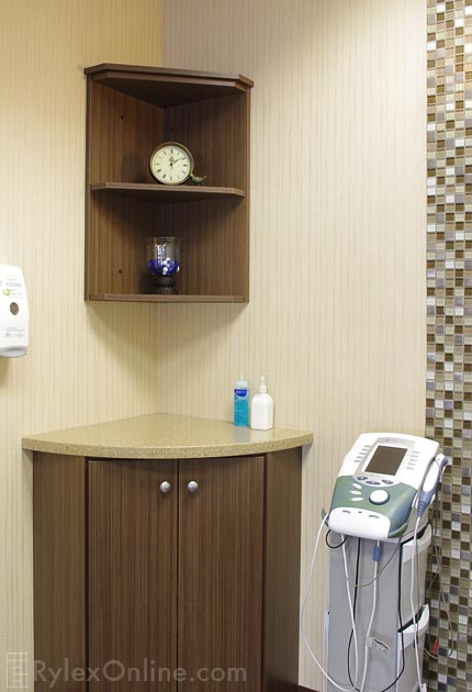 Physical Therapy Exam Room with Slim Profile Corner Cabinet