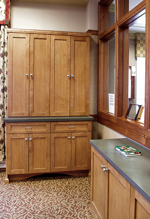 Assisted Living Gameroom Hutch and Buffet Cabinets