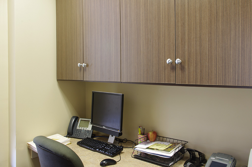 Medical Office Cabinets with Open Shelves