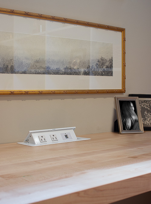 Home Office Desktop with Built-In Power & USB Station