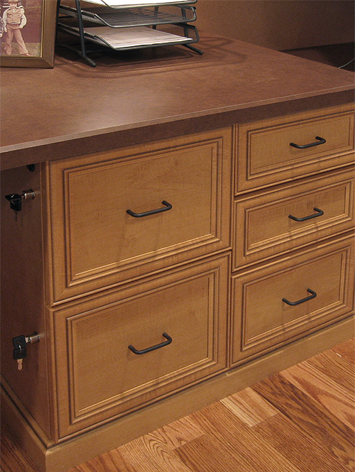 Cherry Wood Office File Drawers with Locks