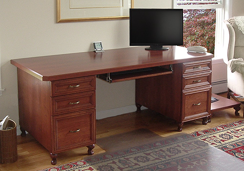 Executive Home Office Solid Cherry Wood Desk