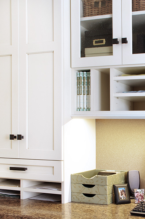 Desk Cabinet Door Glass Inserts and Paper Cubbies