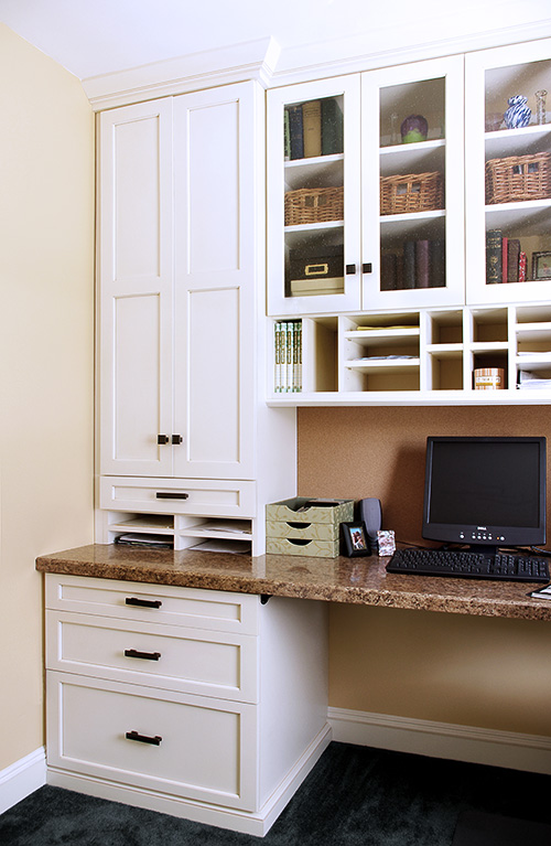 Desk Cabinet Drawers with Above Desk Drawers and Paper File Cubbies