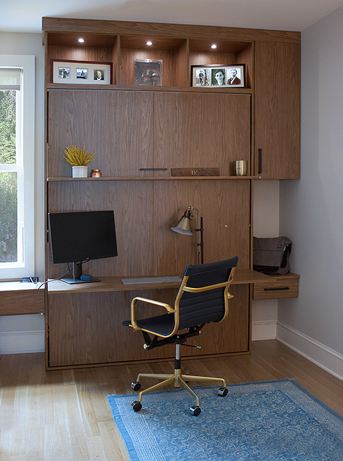 Home Office Desk Conceals Wall Bed