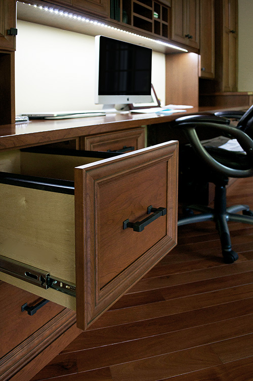 Office Desk File Drawer with Full Extensions and LED Lighting Close Up