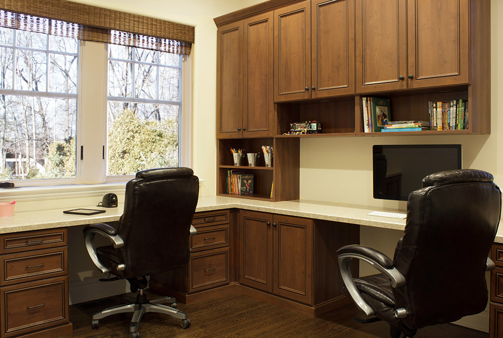 Family Home Office with Expansive Shared Worksurface