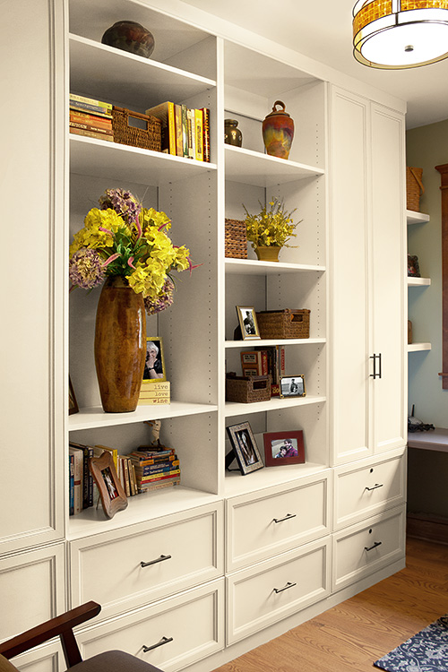 Office Cabinets with Open Display Shelves