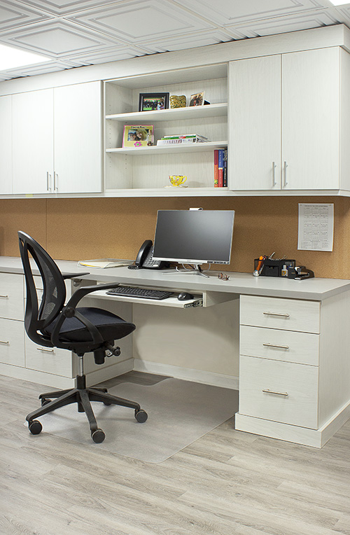 Custom Home Office with Cork Board