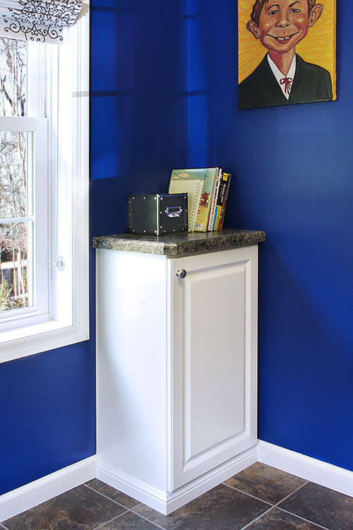 Small Corner Home Office Cabinet with Matching Counter