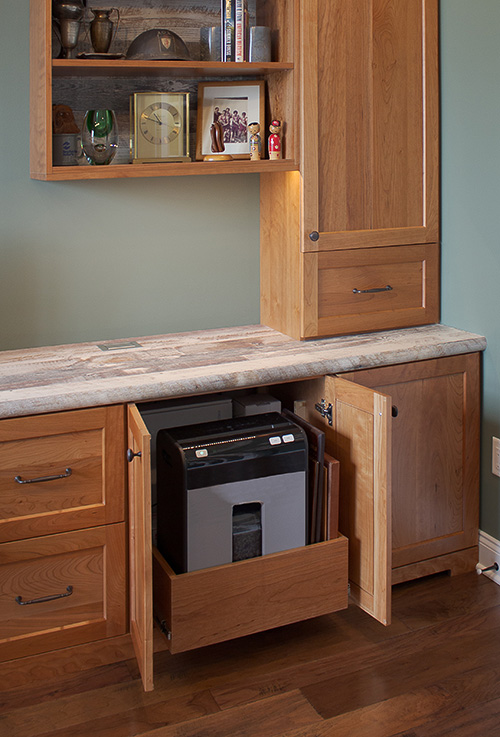 Shredder Cabinet with Pullout Drawer